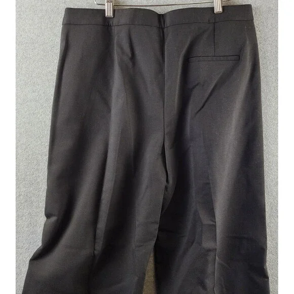 Theory Wool Blend Wide Leg Clean Terena K Pants Women's 12 Black Zip Fly Closure - Picture 11 of 15